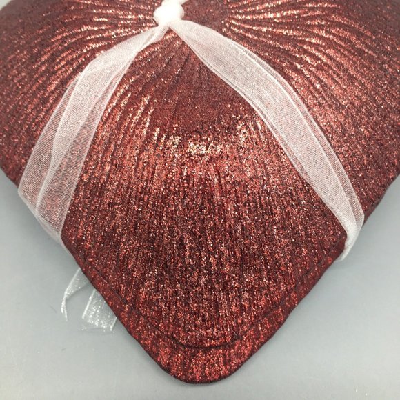 4 Akcam Red Glass Heart Appetizer Dessert Plate Dish Set Valentine Love Shimmer - Picture 6 of 7